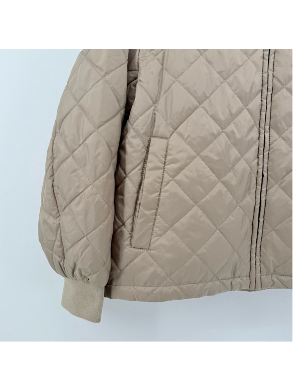 Women's Levi Strauss & Co. Quilted Puffer Jacket Small Beige Tan White Tab - Picture 2 of 16